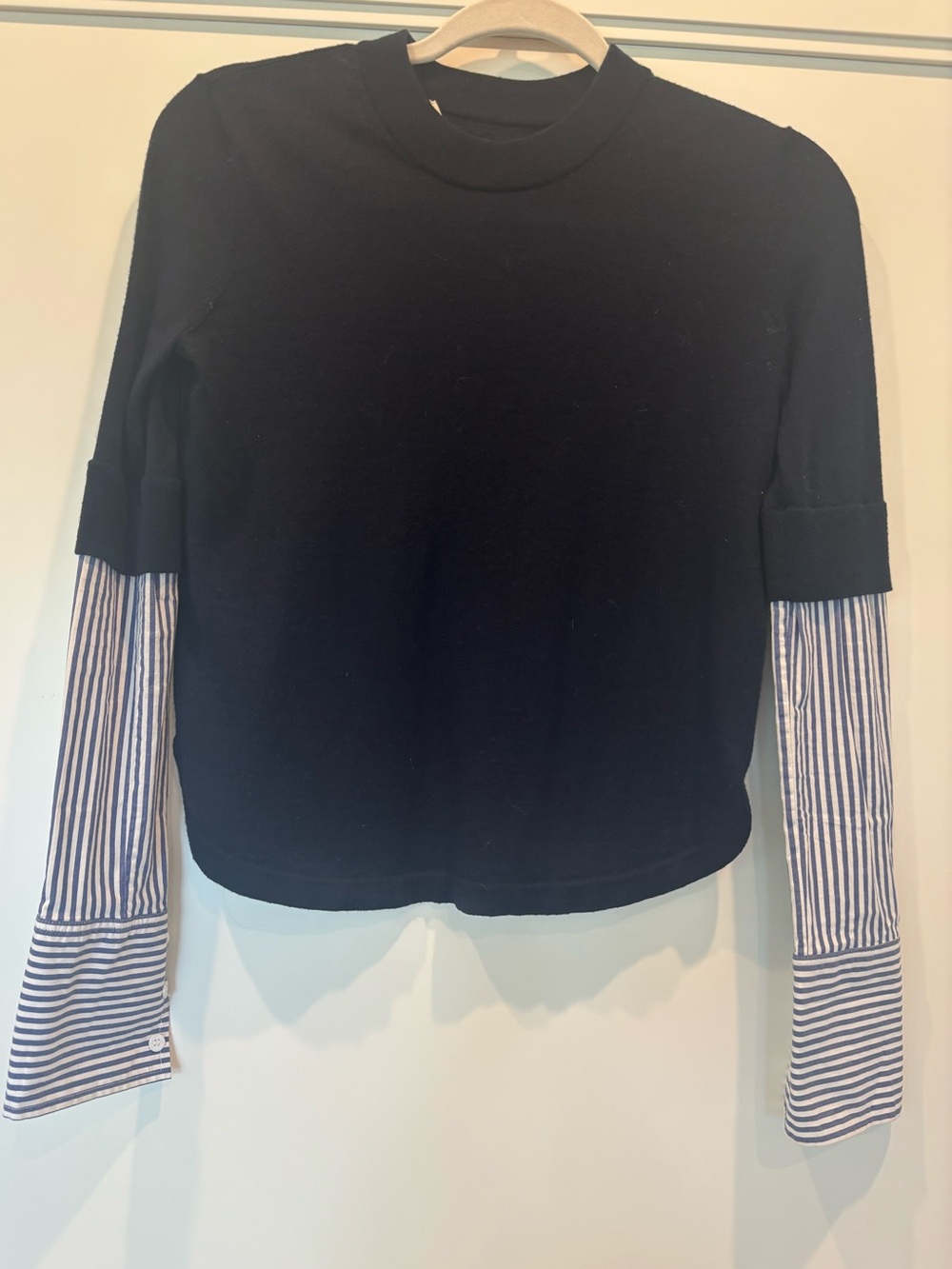 Veronica Beard Navy Mixed Media sweater